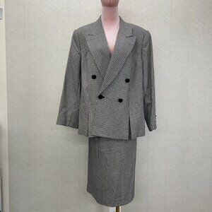 Kasper II Houndstooth 2pc Blazer and Skirt Set Womens Size 18